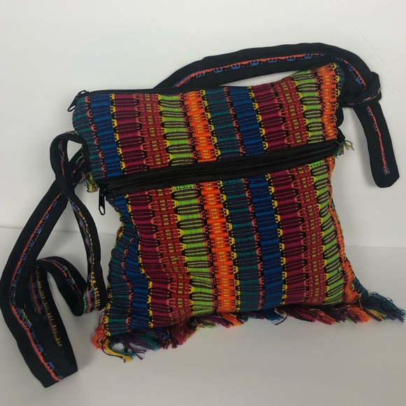 Handbags - Guatemalan crossbody bag with tie strap